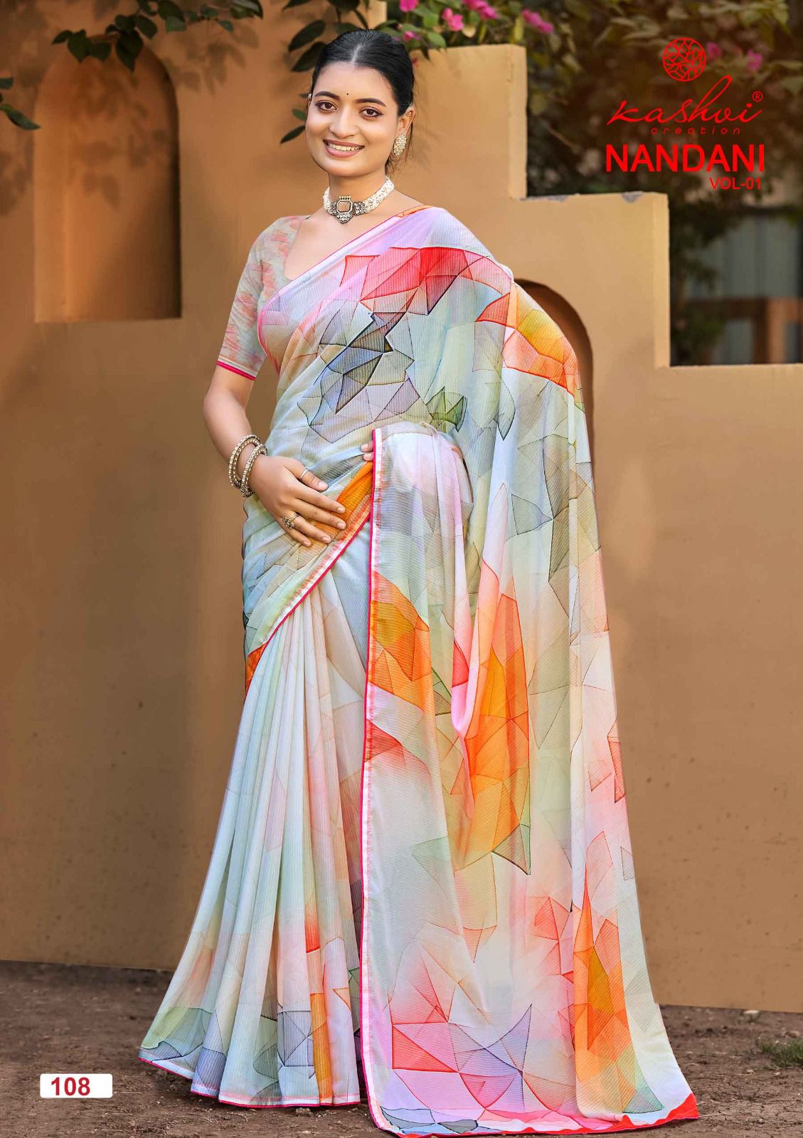 Nandani Vol 1 Kashvi Creation Georgette Sarees Exporter India