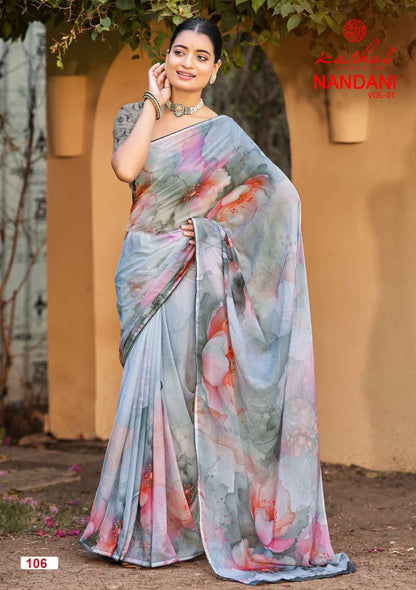 Nandani Vol 1 Kashvi Creation Georgette Sarees Exporter India