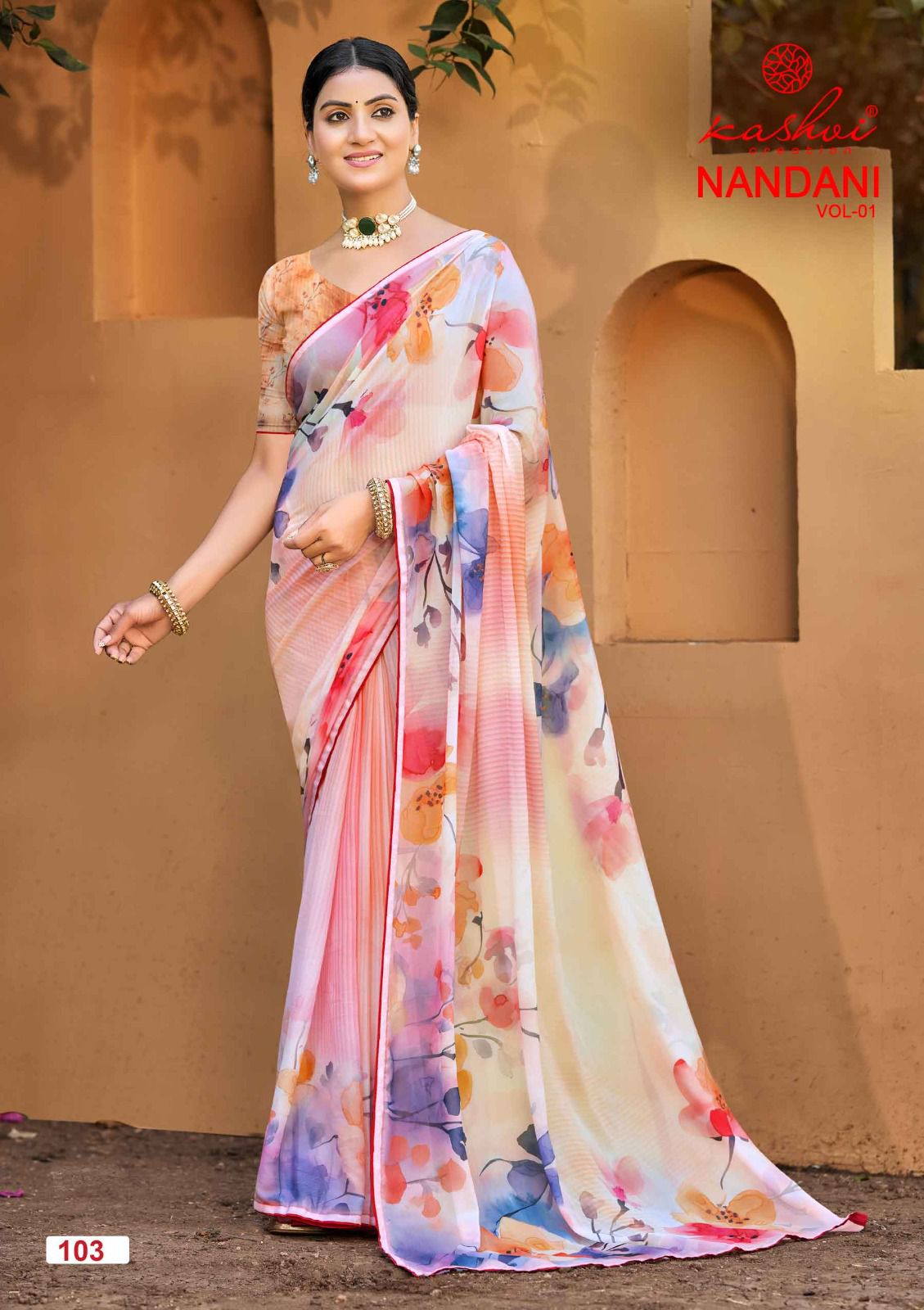 Nandani Vol 1 Kashvi Creation Georgette Sarees Exporter India