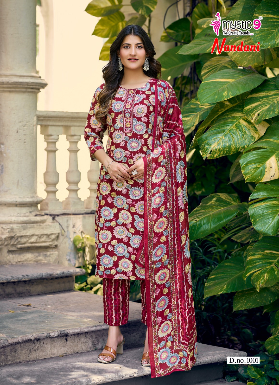 Nandani Vol 1 Mystic 9 Rayon Readymade Pant Style Suits Exporter Gujarat