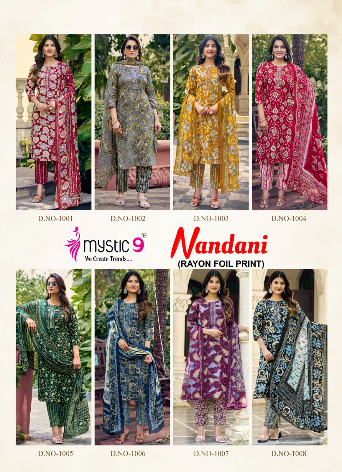 Nandani Vol 1 Mystic 9 Rayon Readymade Pant Style Suits Exporter Gujarat
