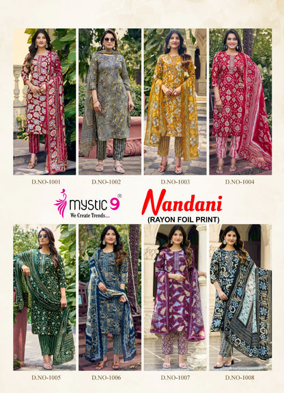 Nandani Vol 1 Mystic 9 Rayon Readymade Pant Style Suits Exporter Gujarat