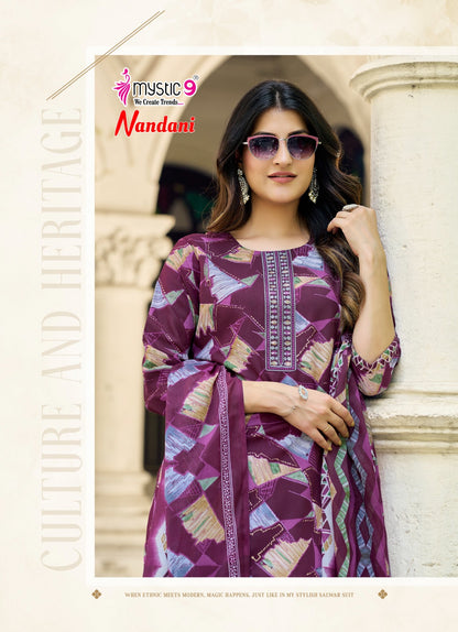 Nandani Vol 1 Mystic 9 Rayon Readymade Pant Style Suits Exporter Gujarat