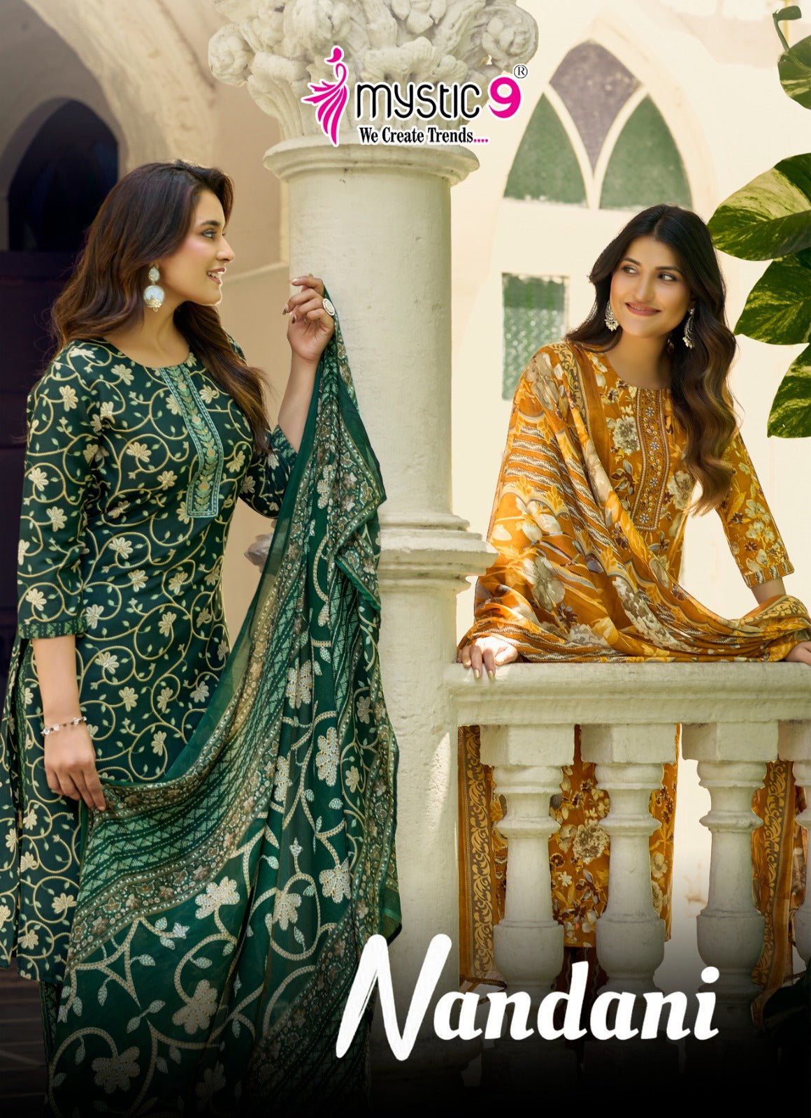 Nandani Vol 1 Mystic 9 Rayon Readymade Pant Style Suits Exporter Gujarat