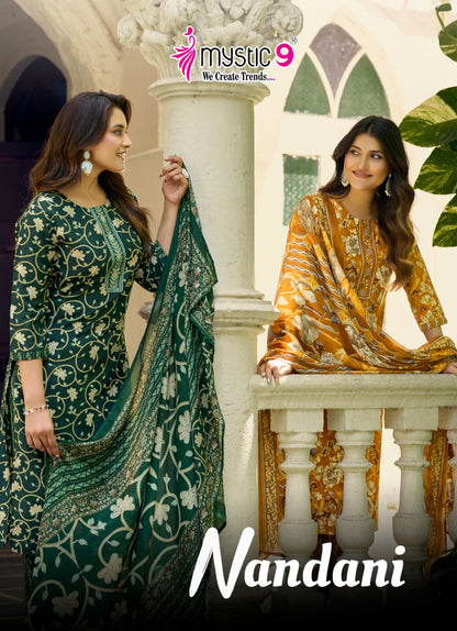 Nandani Vol 1 Mystic 9 Rayon Readymade Pant Style Suits Exporter Gujarat