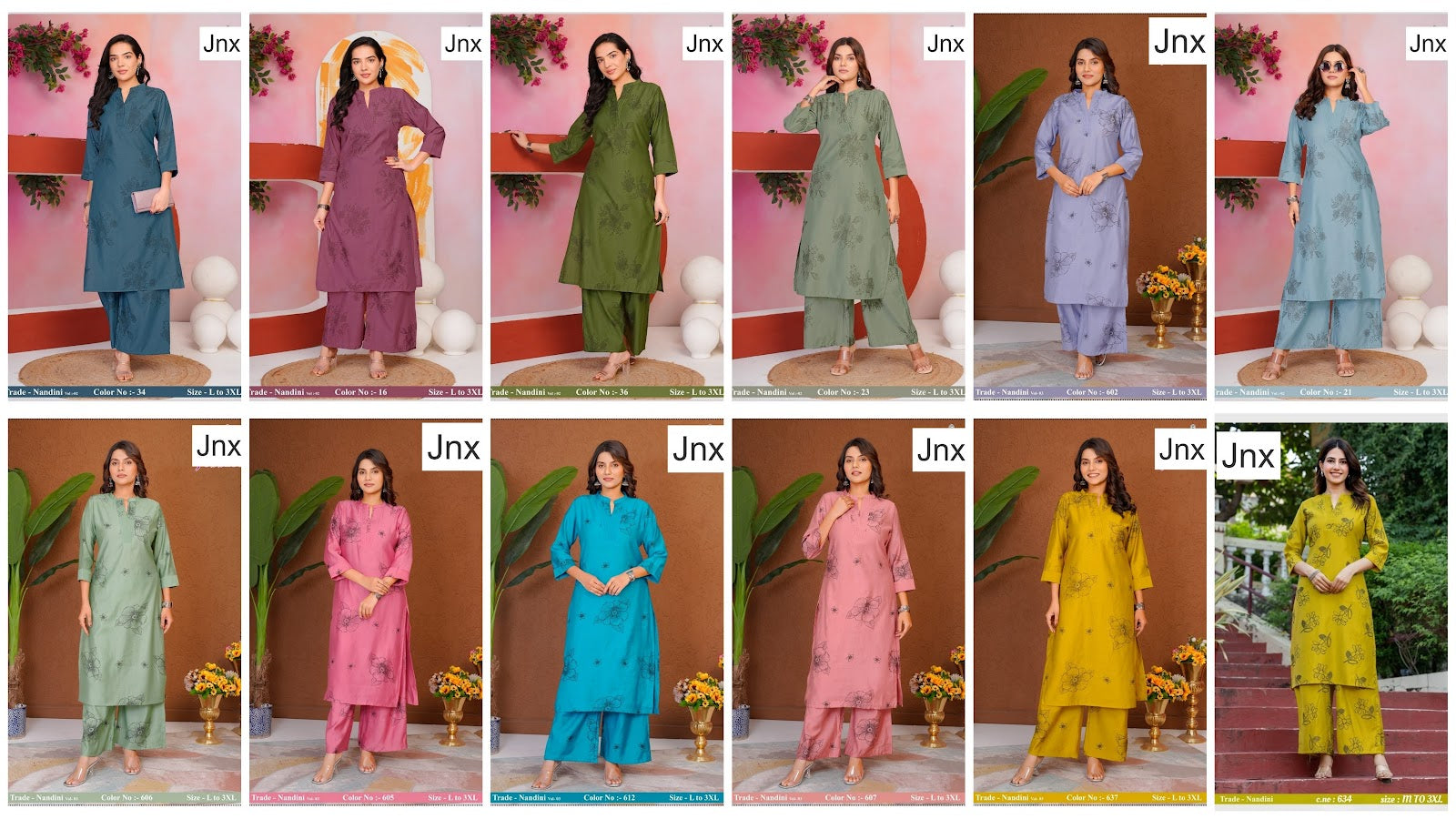 Nandini 030326 Jnx Vatican Kurti Pant Set Manufacturer India