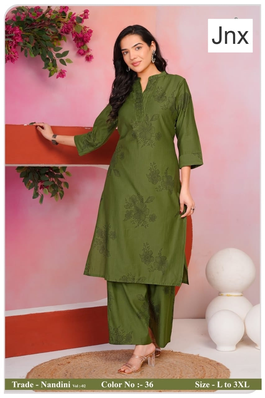 Nandini 030326 Jnx Vatican Kurti Pant Set Manufacturer India