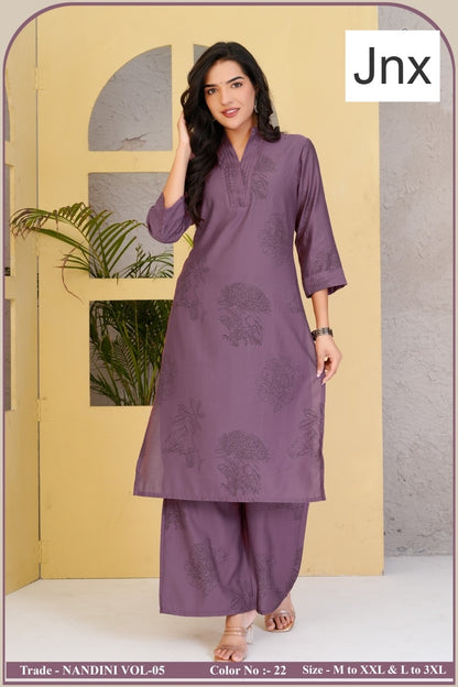 Nandini 0306 Jnx Vertican Kurti Plazzo Set Supplier