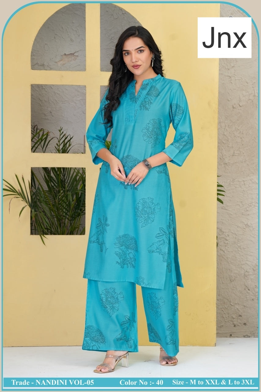 Nandini 0306 Jnx Vertican Kurti Plazzo Set Supplier