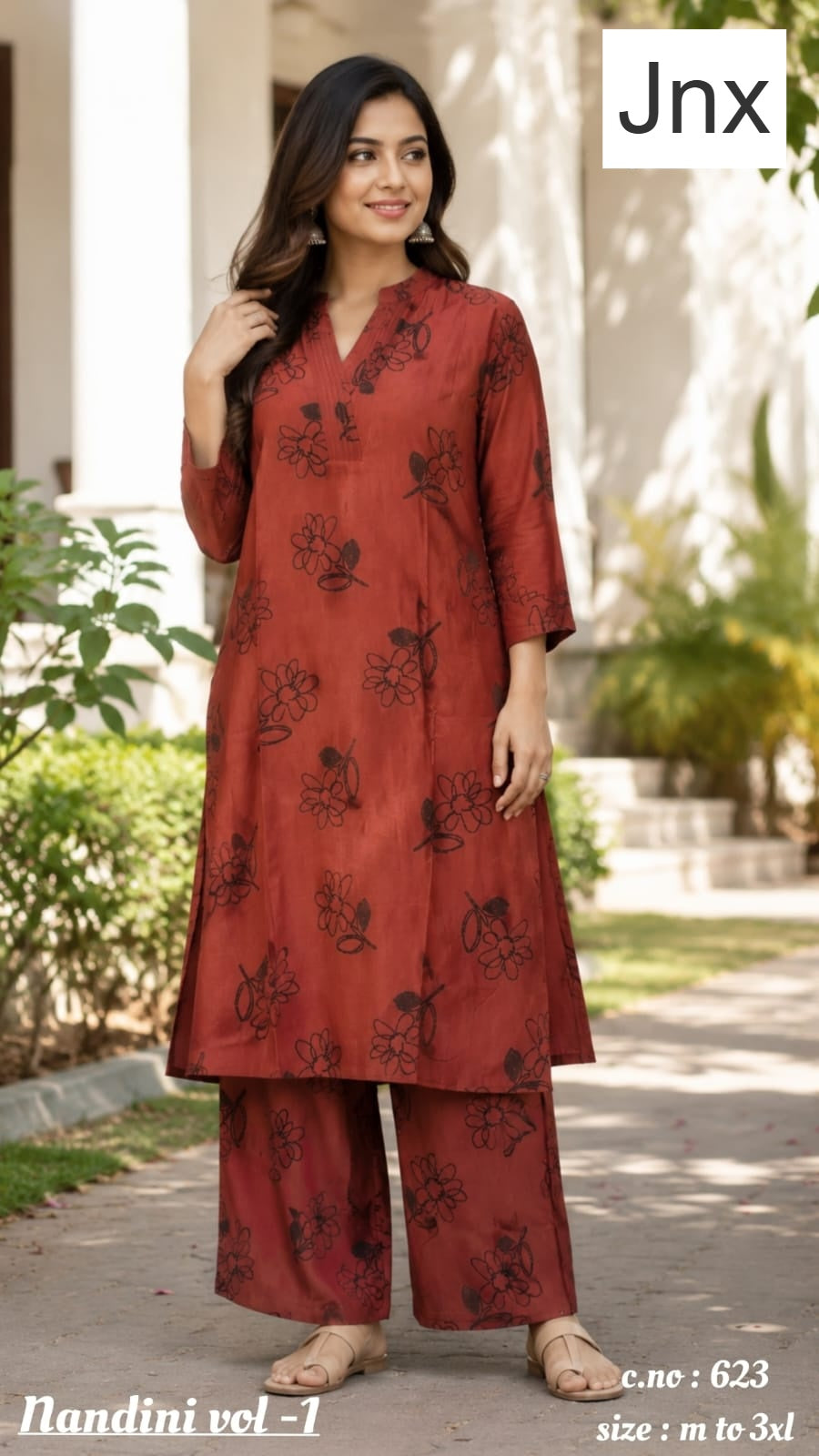 Nandini 0306 Jnx Vertican Kurti Plazzo Set Supplier