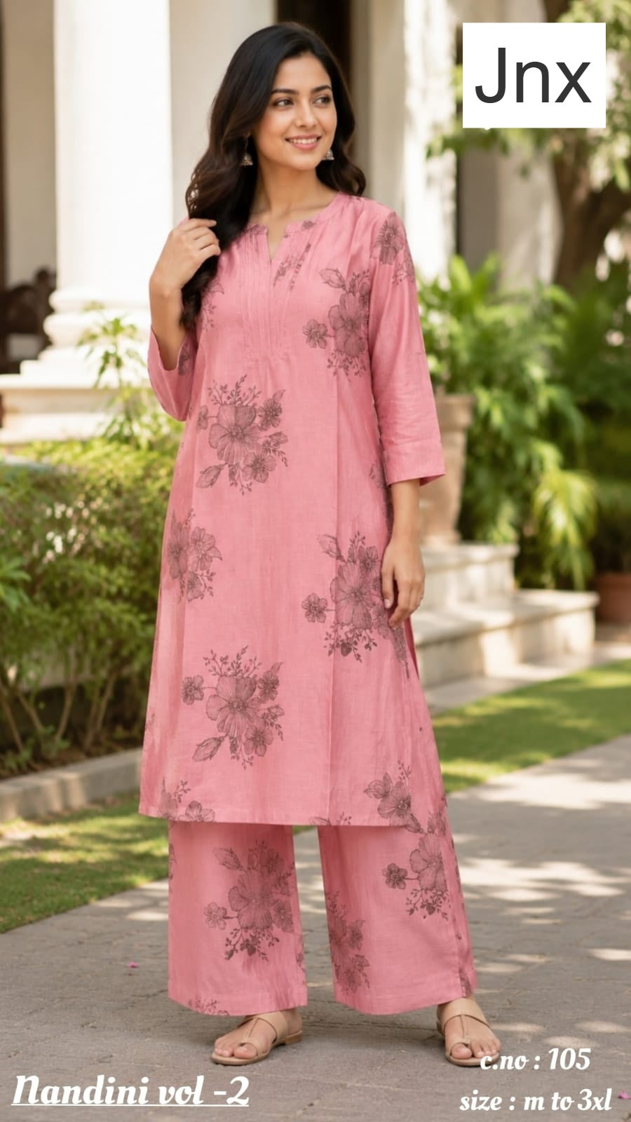Nandini 0306 Jnx Vertican Kurti Plazzo Set Supplier