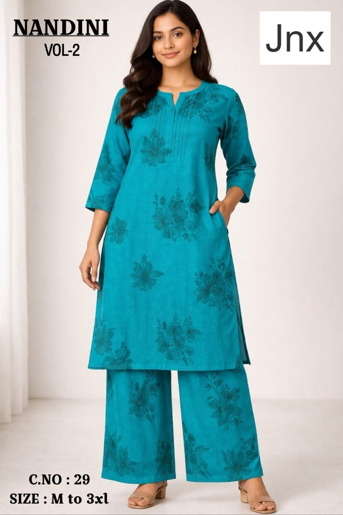 Nandini 0306 Jnx Vertican Kurti Plazzo Set Supplier