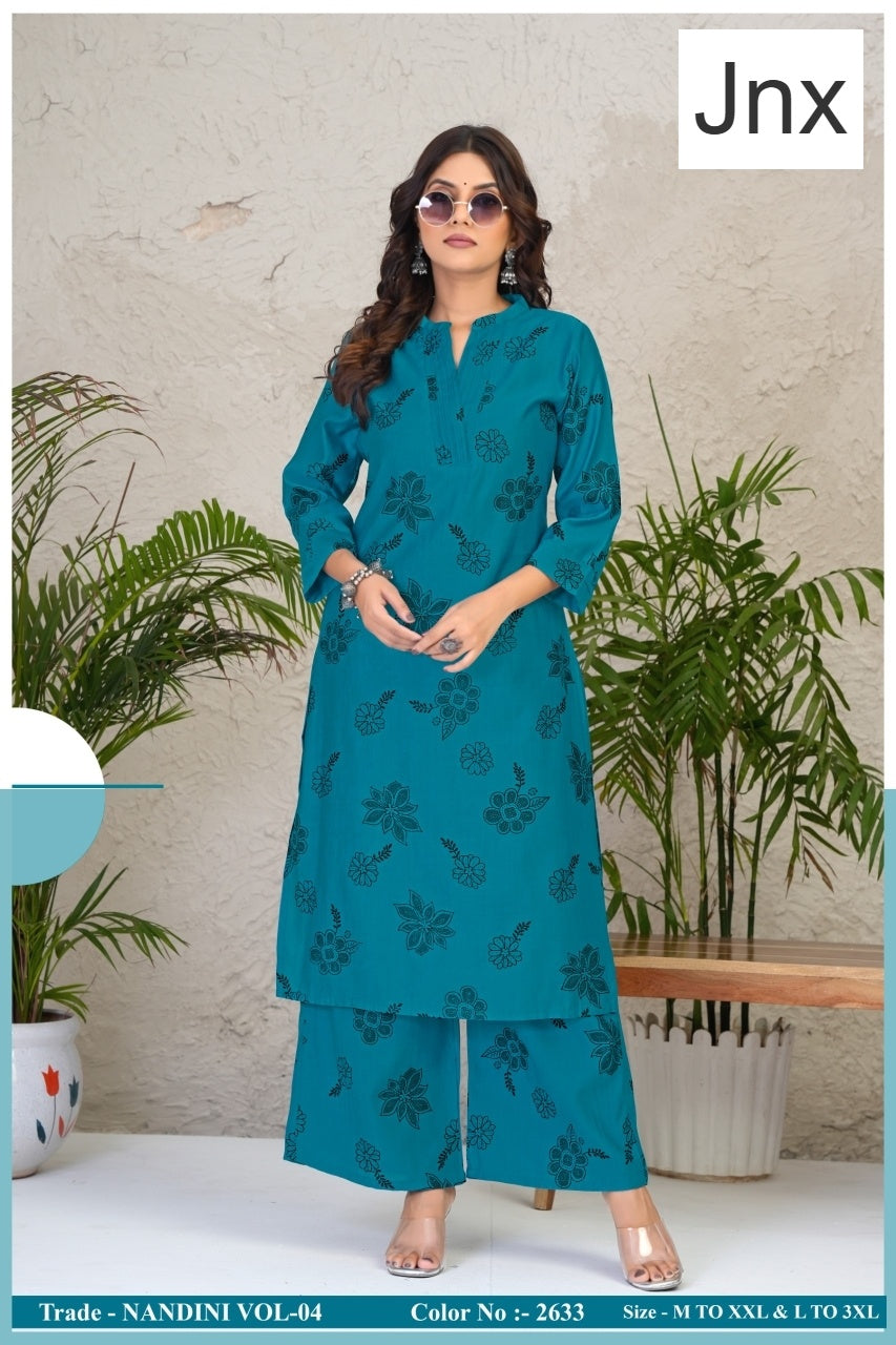 Nandini 0306 Jnx Vertican Kurti Plazzo Set Supplier