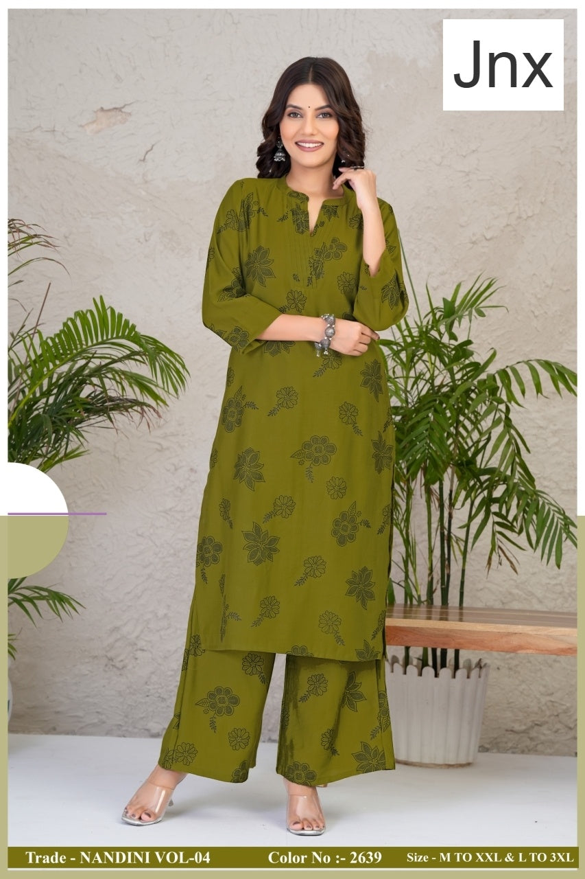 Nandini 0306 Jnx Vertican Kurti Plazzo Set Supplier