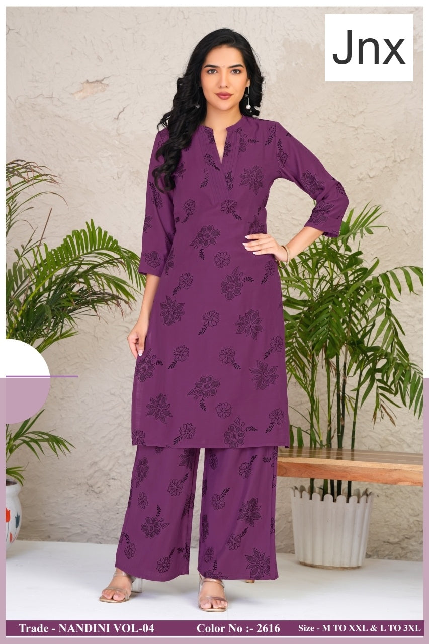 Nandini 0306 Jnx Vertican Kurti Plazzo Set Supplier