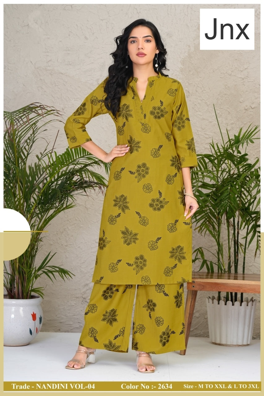 Nandini 0306 Jnx Vertican Kurti Plazzo Set Supplier