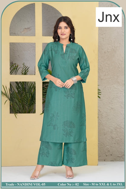 Nandini 0306 Jnx Vertican Kurti Plazzo Set Supplier