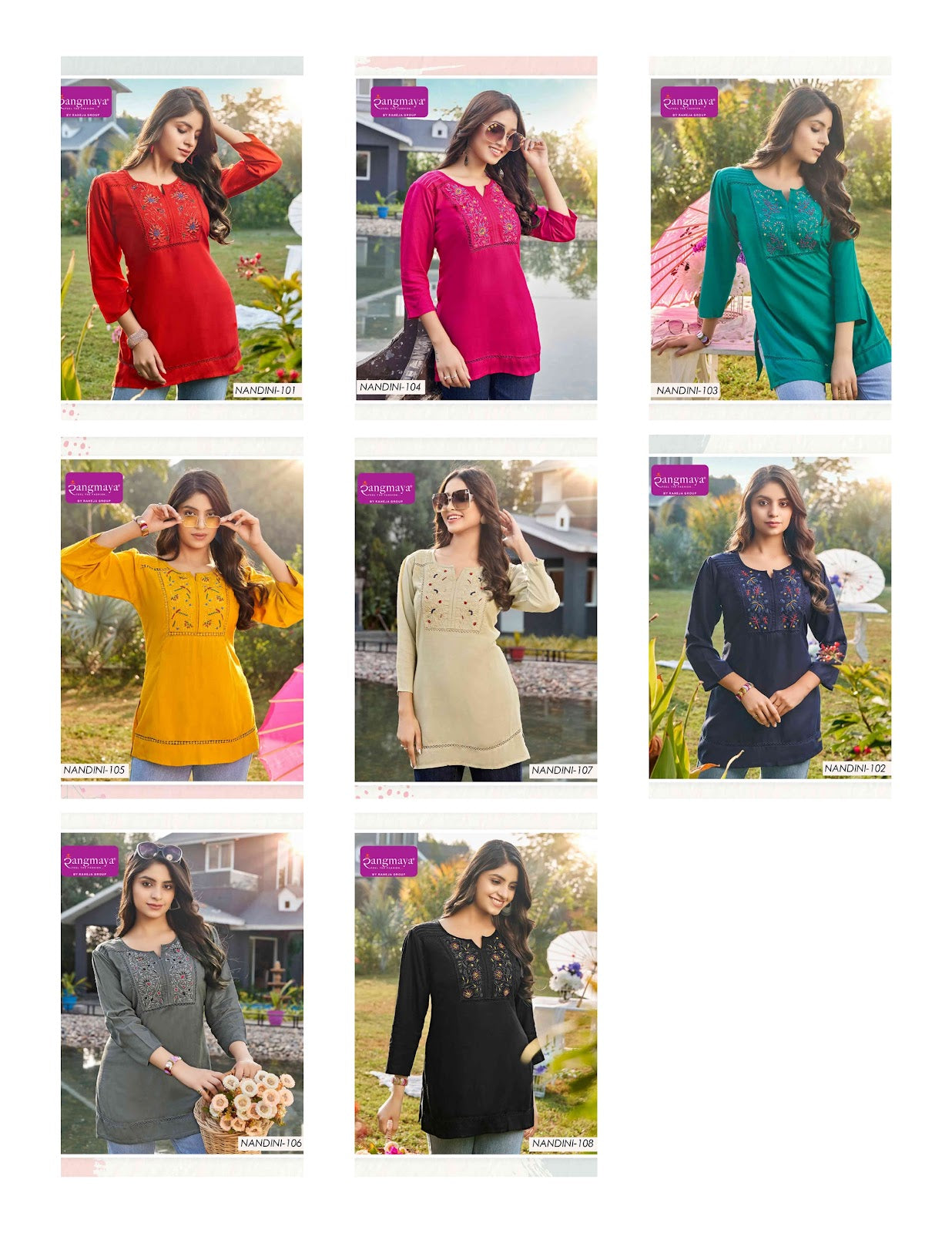 Nandini Rangmaya Rayon Stylish Short Tops Exporter Ahmedabad