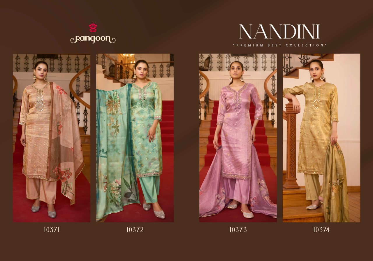 Nandini Rangoon Viscose Readymade Pant Style Suits Wholesale Price