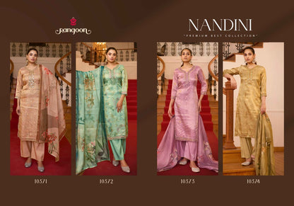 Nandini Rangoon Viscose Readymade Pant Style Suits Wholesale Price