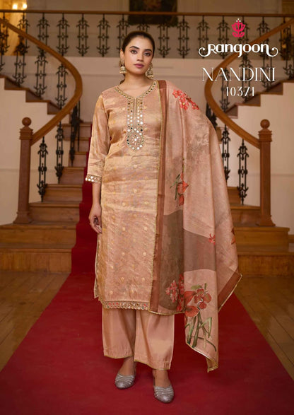 Nandini Rangoon Viscose Readymade Pant Style Suits Wholesale Price