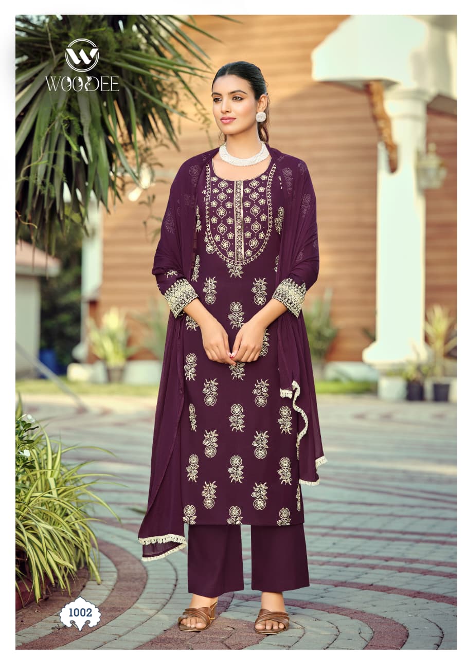 Nandini Woodee Liva Rayon Readymade Plazzo Style Suits Wholesaler India