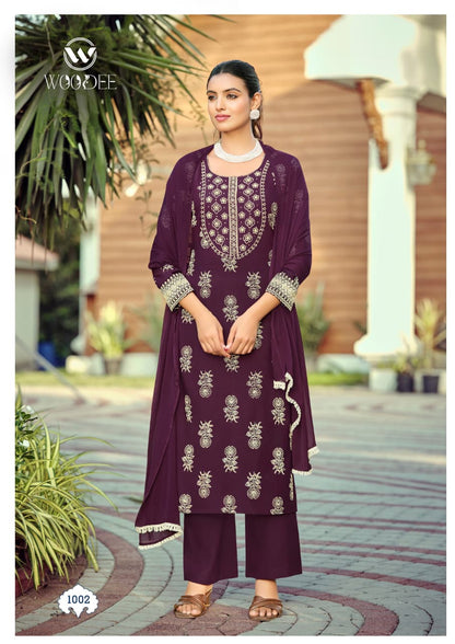 Nandini Woodee Liva Rayon Readymade Plazzo Style Suits Wholesaler India