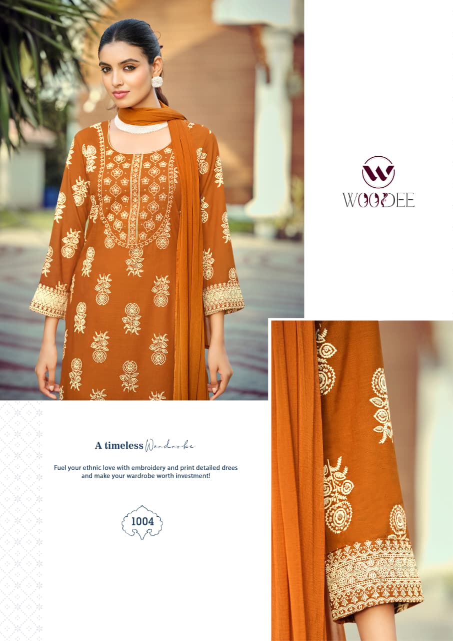 Nandini Woodee Liva Rayon Readymade Plazzo Style Suits Wholesaler India
