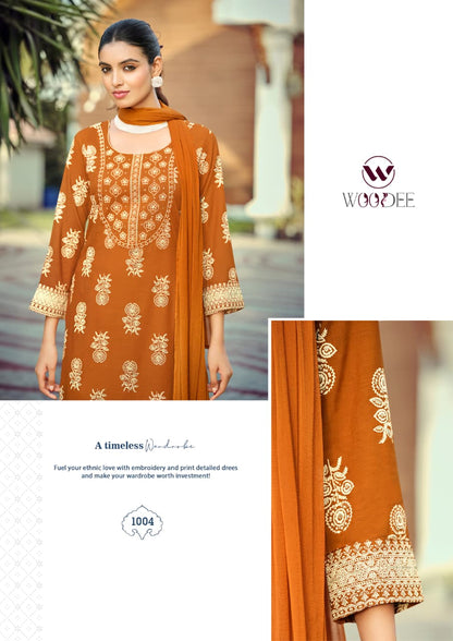 Nandini Woodee Liva Rayon Readymade Plazzo Style Suits Wholesaler India