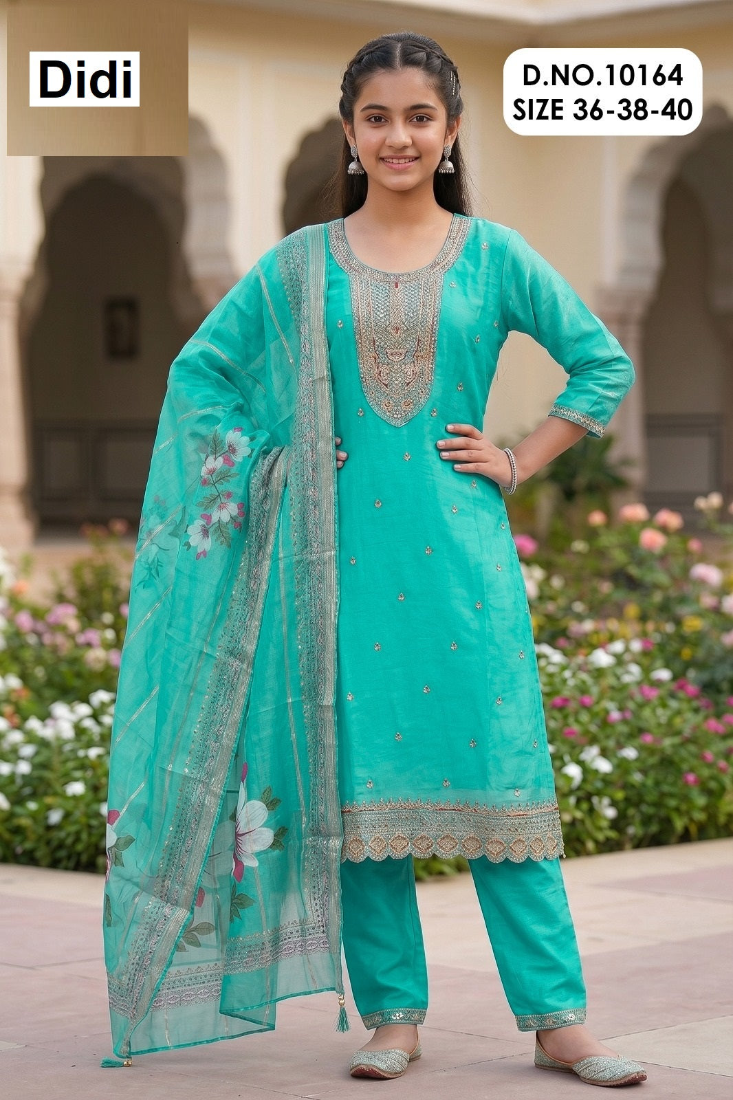 Nandita 2 Dn 10164 Didi Fendy Silk Girls Readymade Pant Suits Wholesale Price