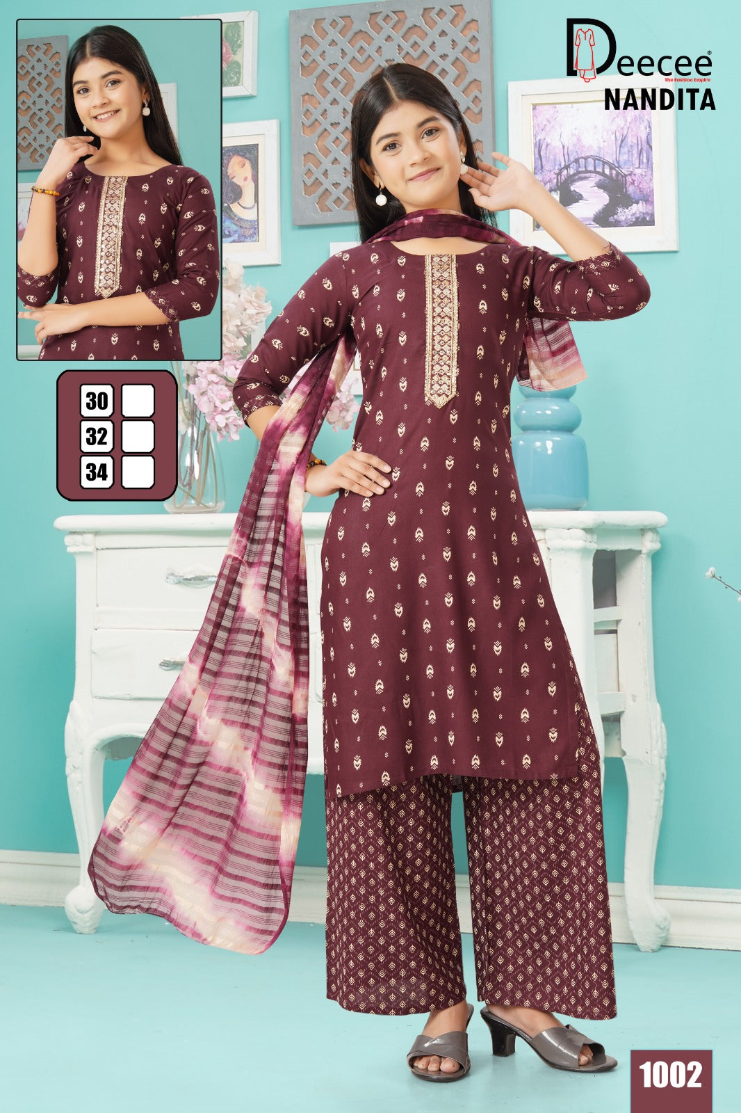 Nandita Deecee Rayon Girls Readymade Palazzo Suits Wholesale Rate