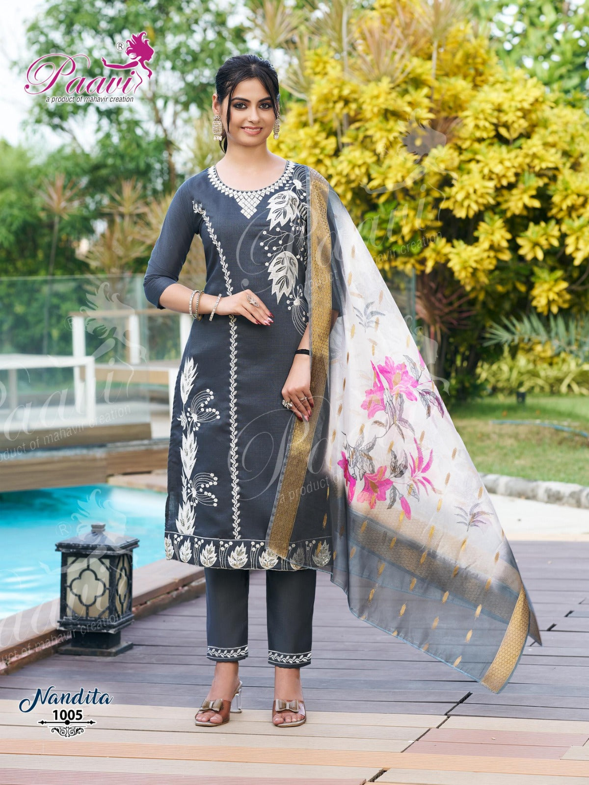Nandita Paavi Vertican Readymade Pant Style Suits Supplier