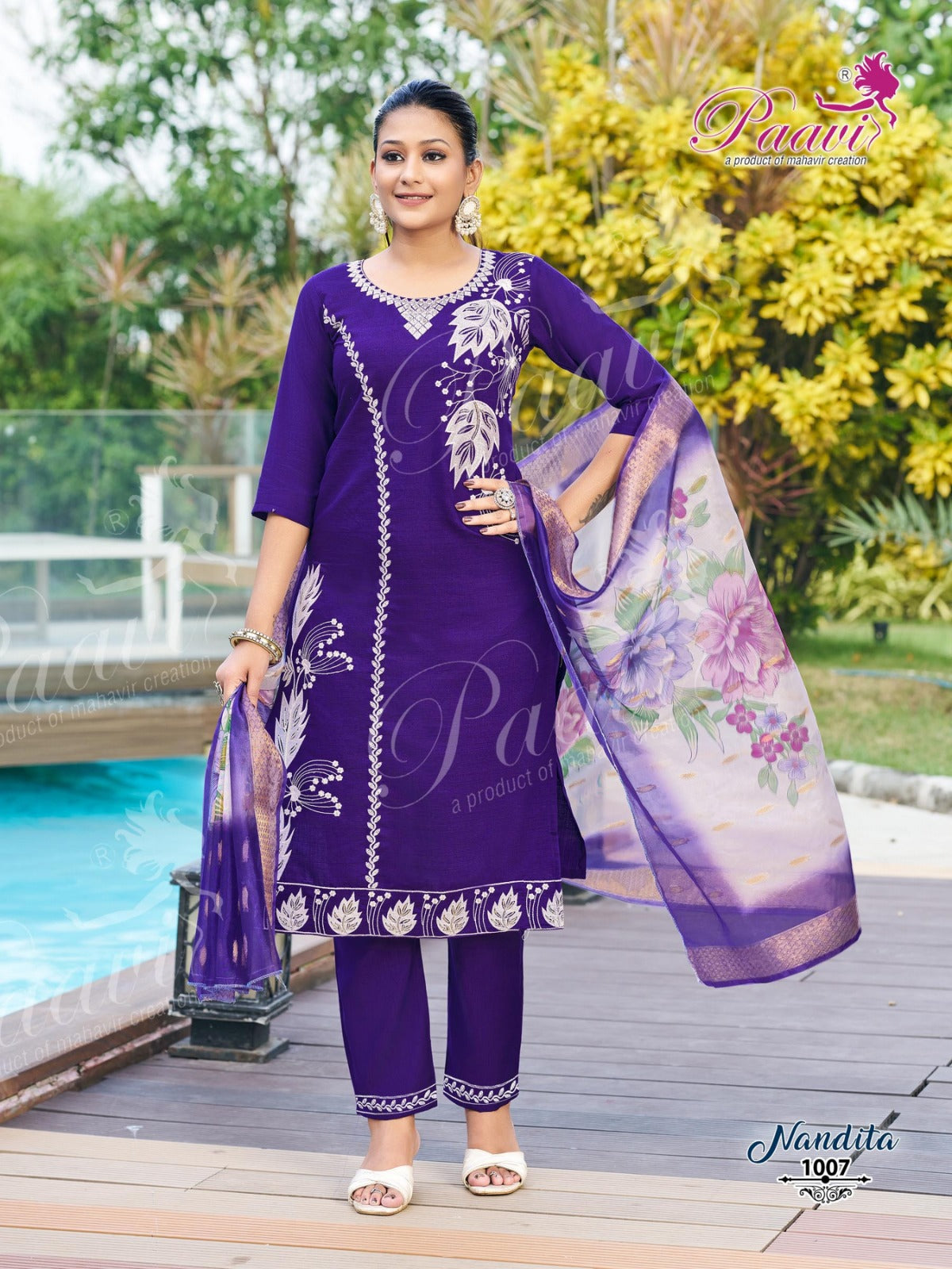 Nandita Paavi Vertican Readymade Pant Style Suits Supplier