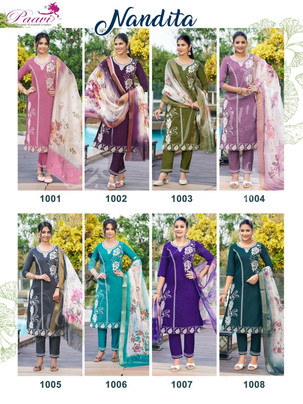 Nandita Paavi Vertican Readymade Pant Style Suits Supplier