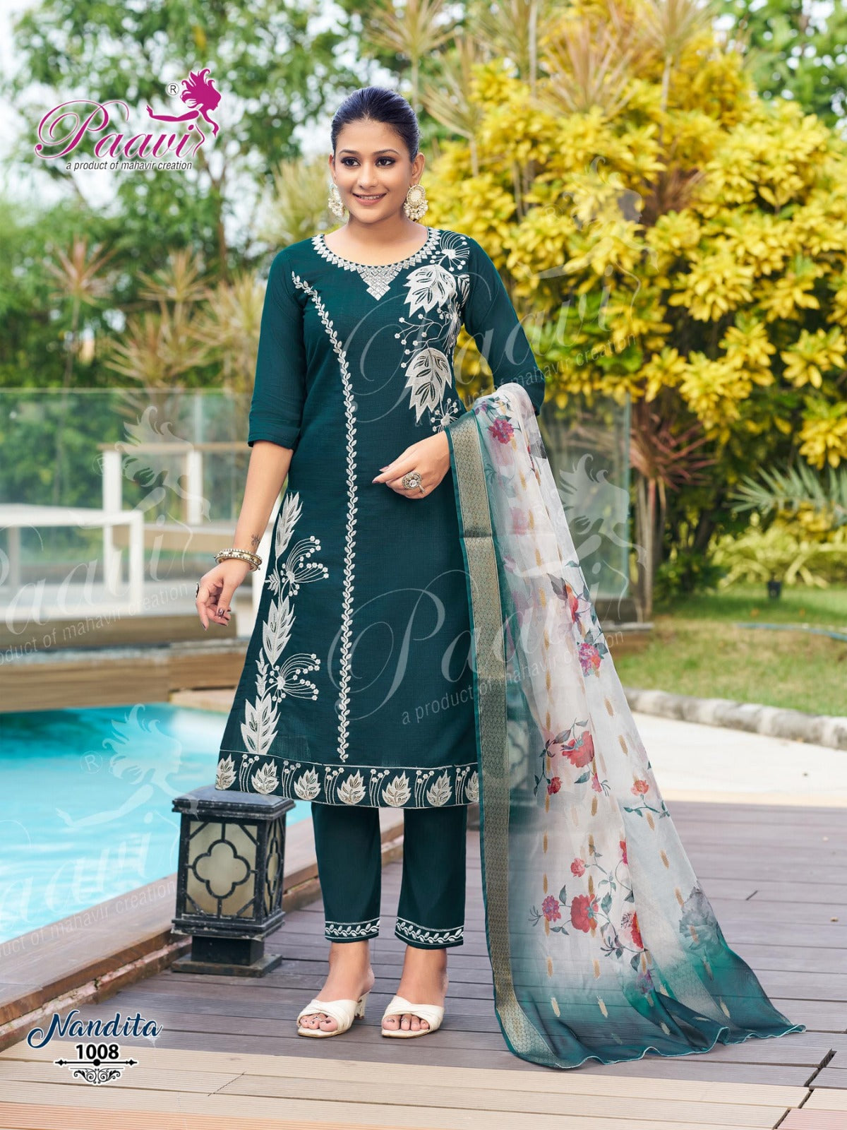Nandita Paavi Vertican Readymade Pant Style Suits Supplier