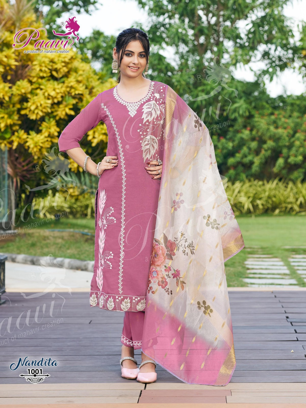 Nandita Paavi Vertican Readymade Pant Style Suits Supplier