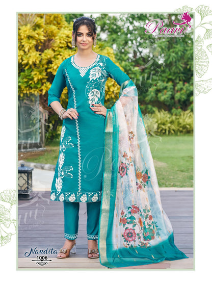 Nandita Paavi Vertican Readymade Pant Style Suits Supplier