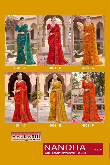 Nandita Vol 4 Vallabhi Prints Weightless Sarees Manufacturer Gujarat