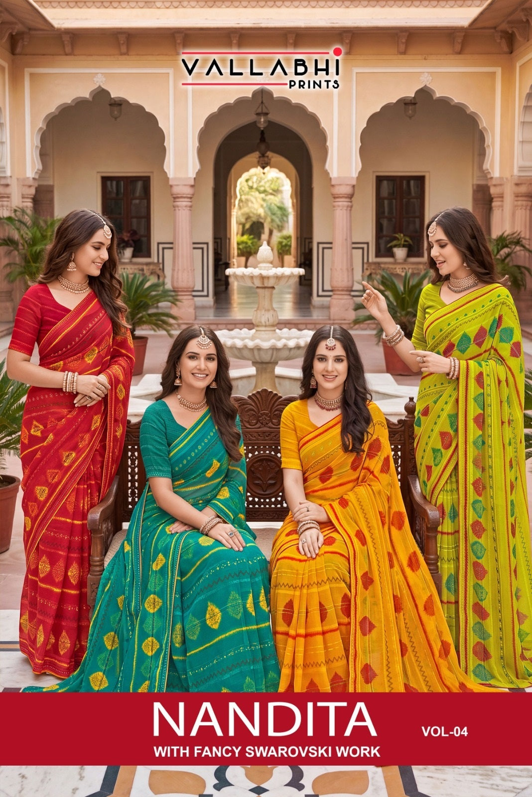 Nandita Vol 4 Vallabhi Prints Weightless Sarees Manufacturer Gujarat