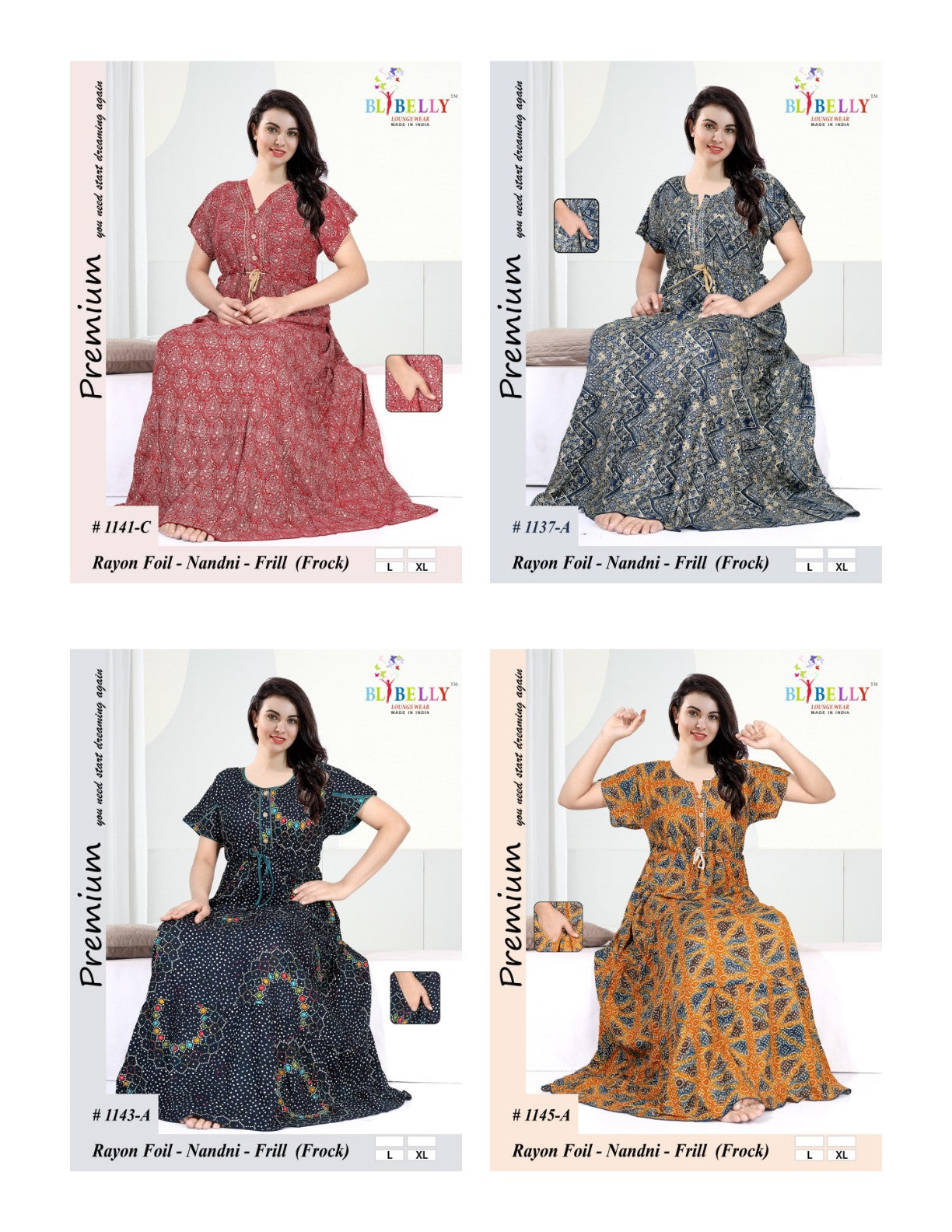 Nandni Belly Reyon Night Gowns Manufacturer Ahmedabad