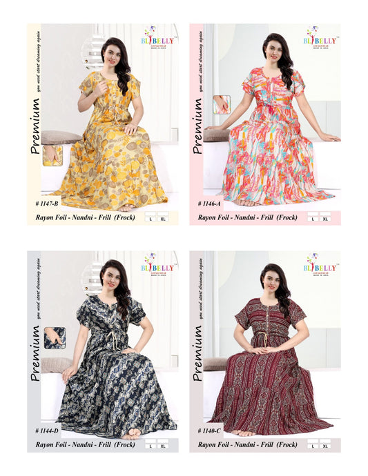 Nandni Belly Reyon Night Gowns Manufacturer Ahmedabad