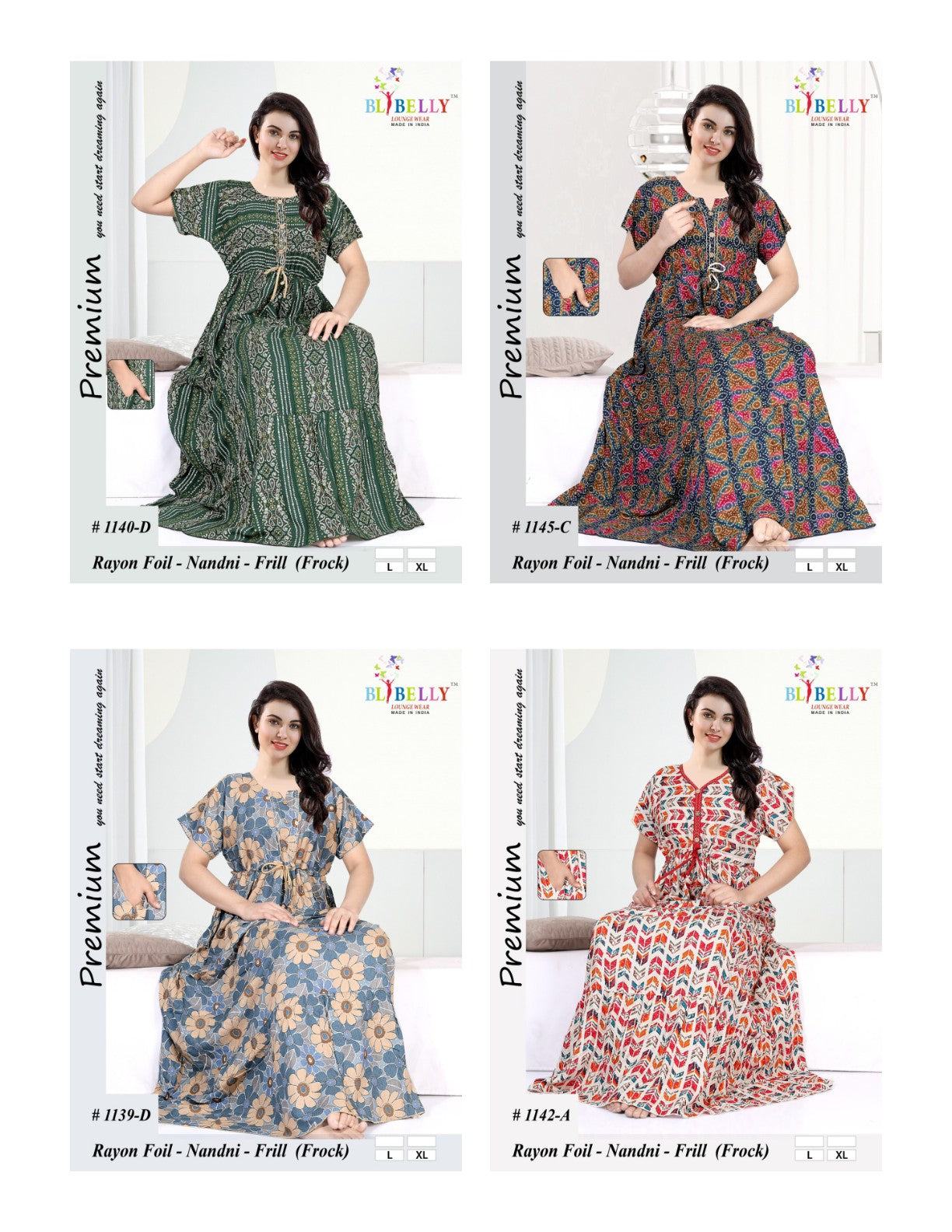 Nandni Belly Reyon Night Gowns Manufacturer Ahmedabad