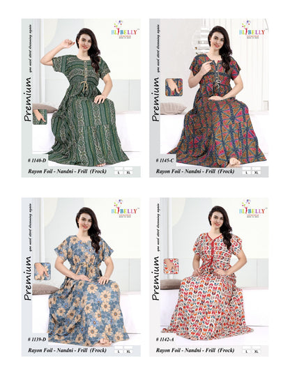 Nandni Belly Reyon Night Gowns Manufacturer Ahmedabad