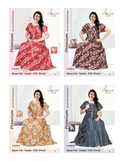 Nandni Belly Reyon Night Gowns Manufacturer Ahmedabad