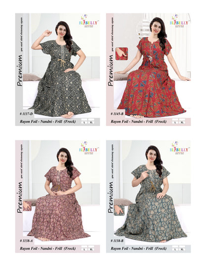 Nandni Belly Reyon Night Gowns Manufacturer Ahmedabad