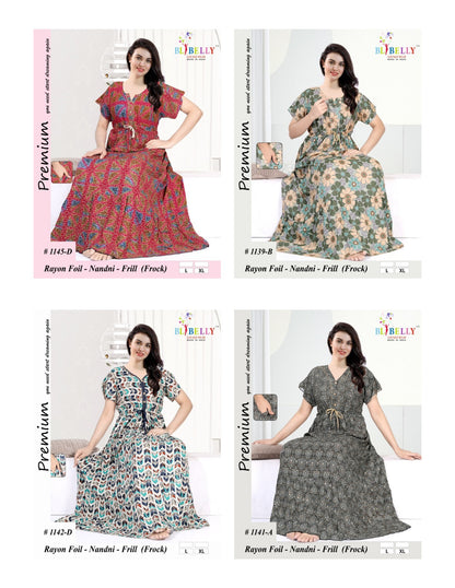 Nandni Belly Reyon Night Gowns Manufacturer Ahmedabad