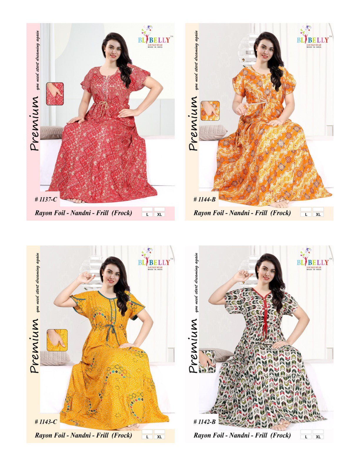 Nandni Belly Reyon Night Gowns Manufacturer Ahmedabad