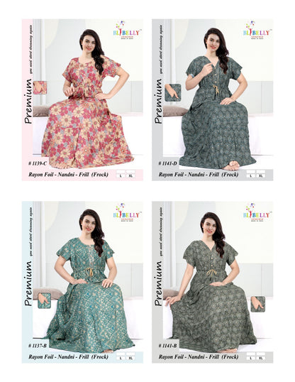 Nandni Belly Reyon Night Gowns Manufacturer Ahmedabad