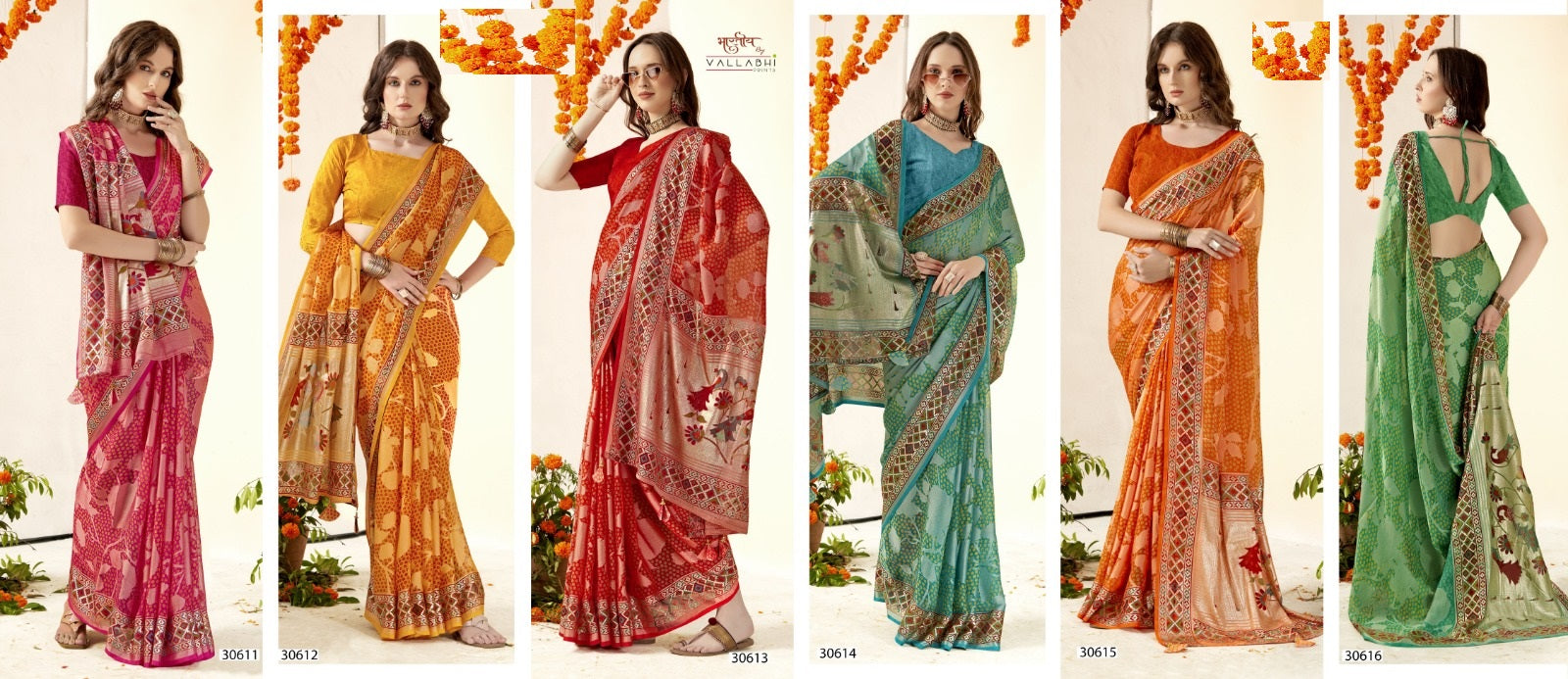Nanika Vallabhi Prints Brasso Sarees Exporter Gujarat