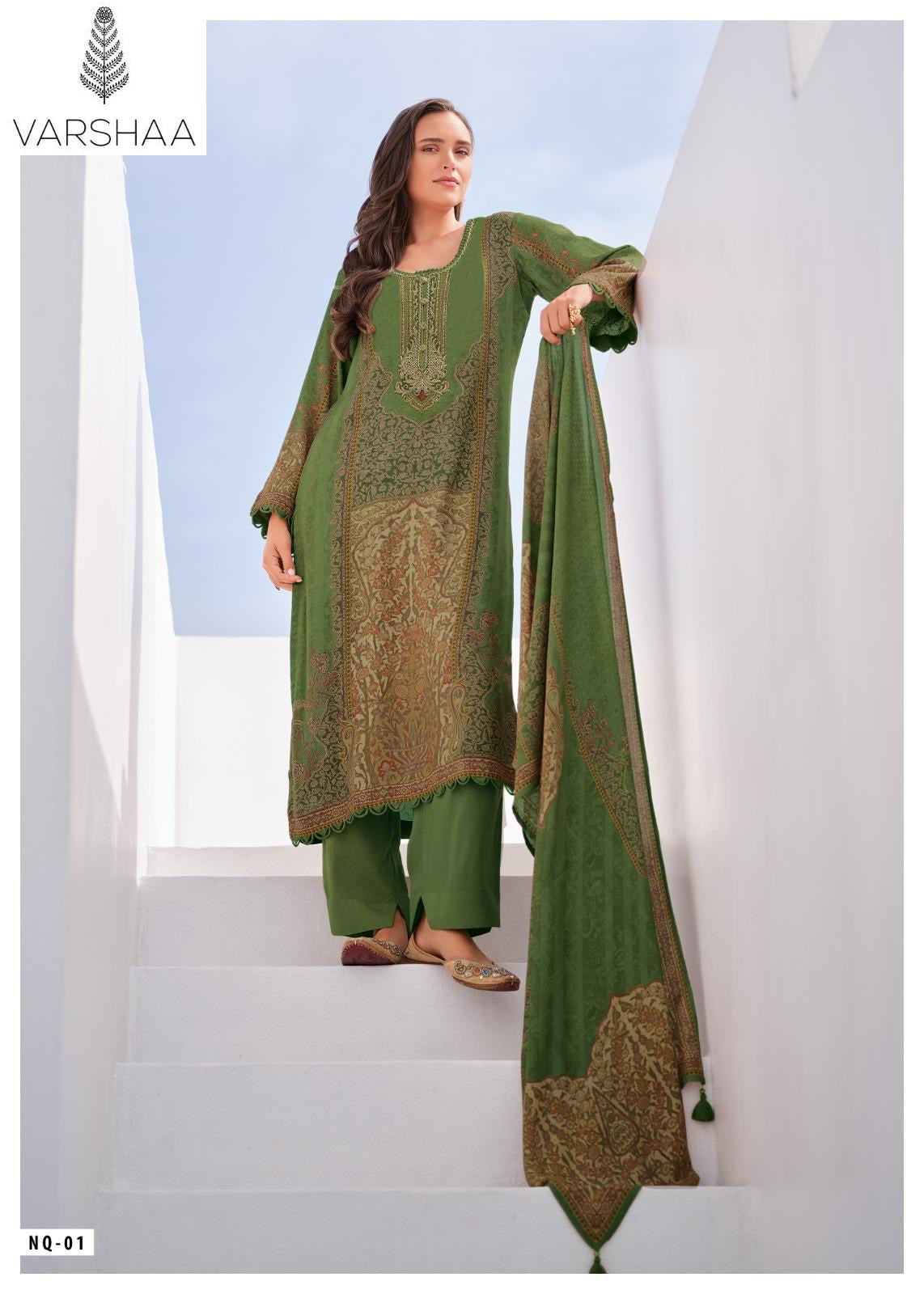 Naqashi Varshaa Satin Pakistani Salwar Suits Supplier Ahmedabad